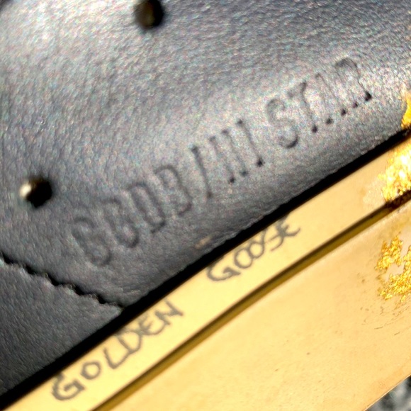 GOLDEN GOOSE HI STAR BLACK LEATHER TRAINERS GOLD DETAIL THICK SOLE EUC SIZE 37 - Picture 16 of 16